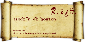 Ribár Ágoston névjegykártya
